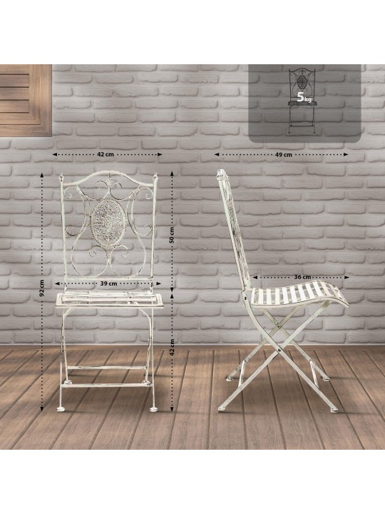 Sada 2 stoličiek Sibell, antická biela