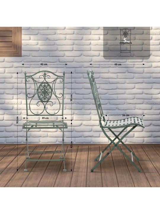 Sada 2 stoličiek Sibell, antická zelená