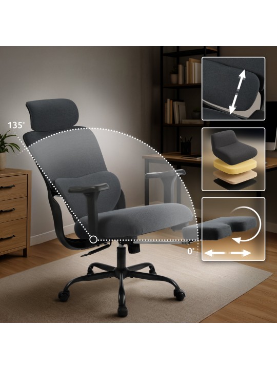 Kancelárska stolička Leesburg, čierna/čierna