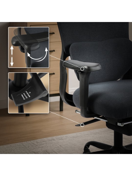 Kancelárska stolička Leesburg, čierna/čierna