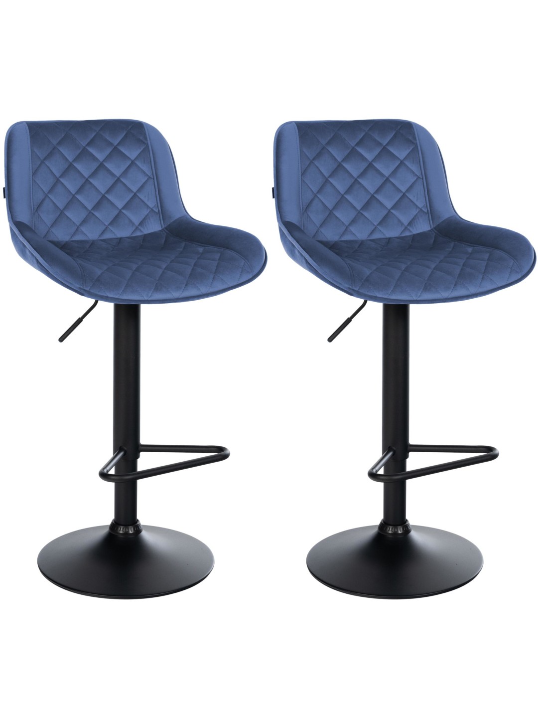 Sada 2 barových stoličiek Kasson velvet, modrá