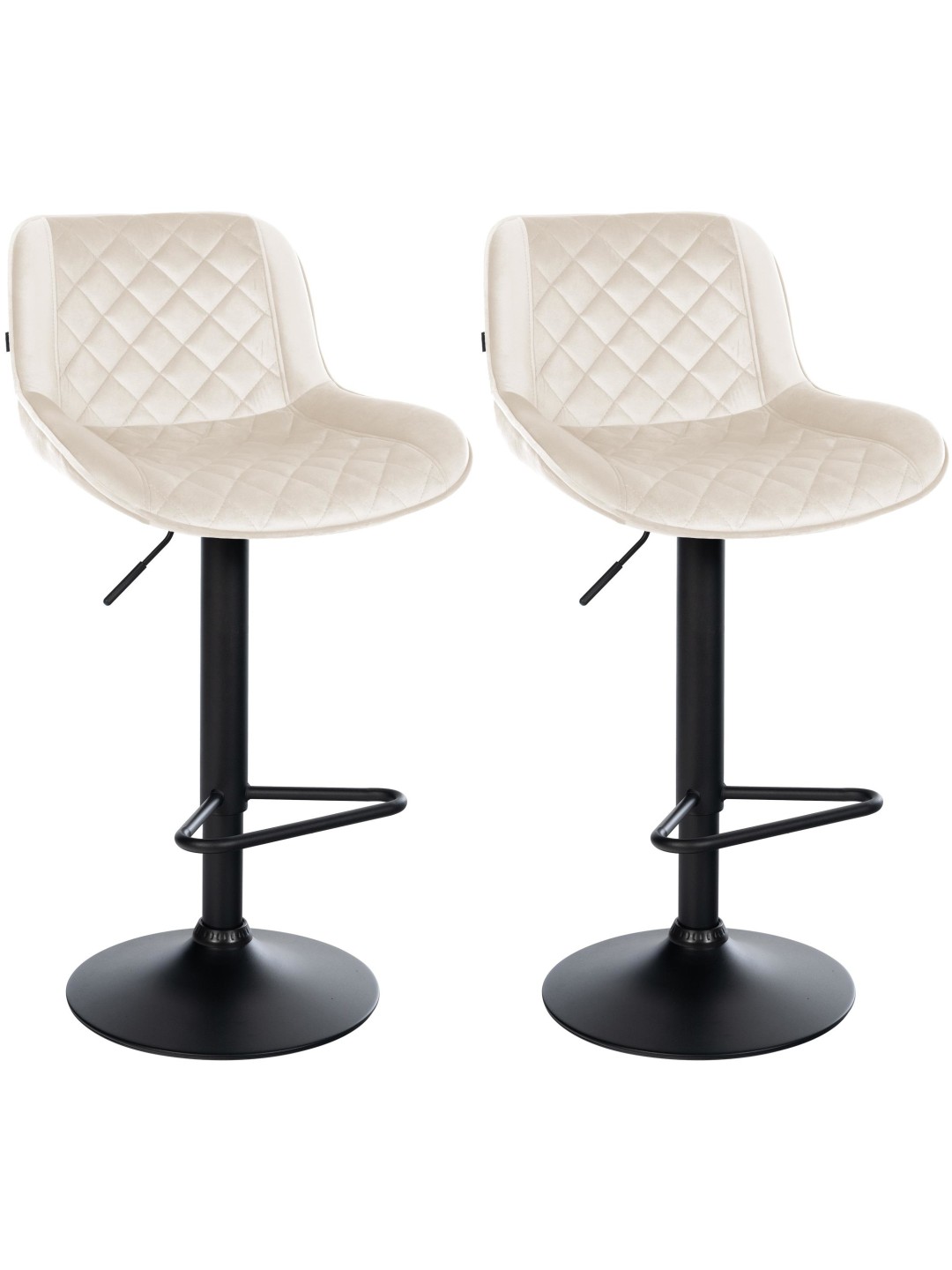 Sada 2 barových stoličiek Kasson velvet, krémová