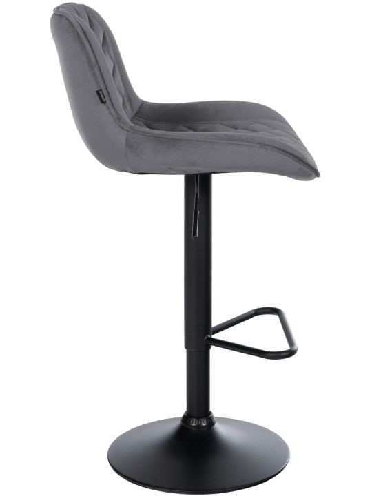 Sada 2 barových stoličiek Kasson velvet, tmavosivá