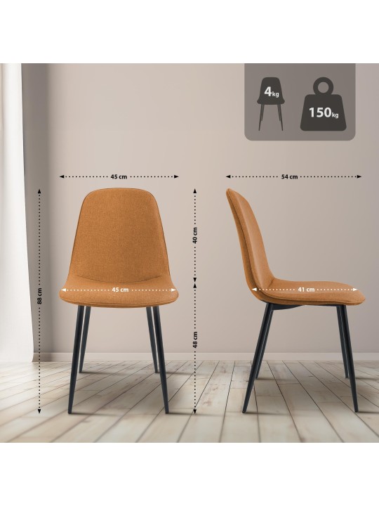 Jedálenská stolička Maryam látka, oranžová