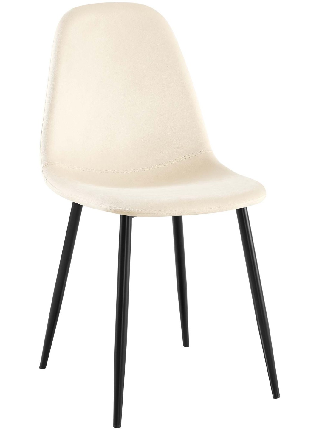 Zamatová jedálenská stolička Napier, krémová