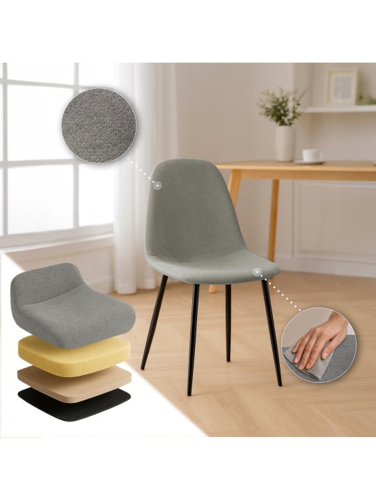 Jedálenská stolička Napier látka, svetlosivá