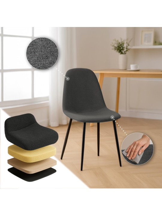 Jedálenská stolička Napier látka, sivá