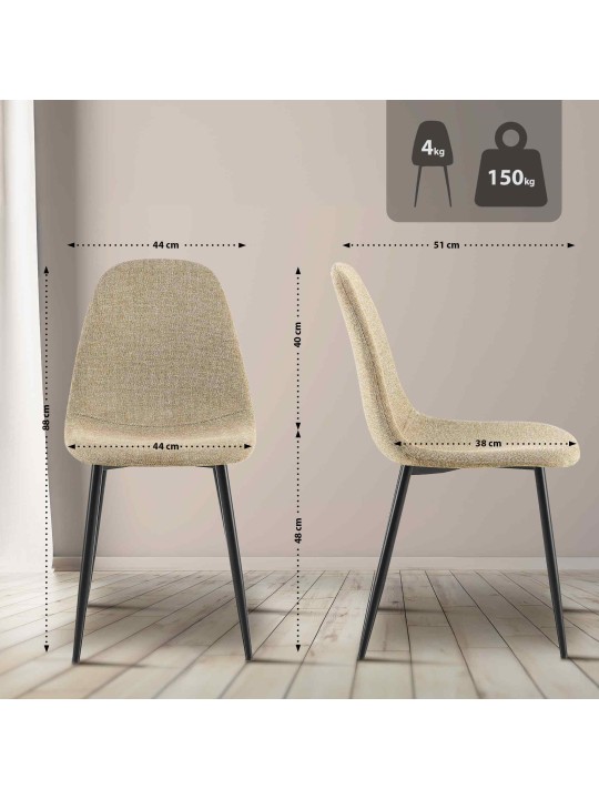 Jedálenská stolička Napier látka, šedohnedá