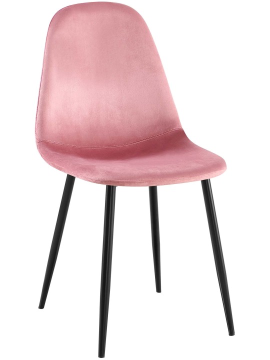 Zamatová jedálenská stolička Napier, ružová