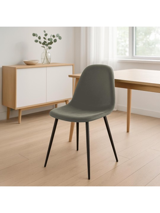 Zamatová jedálenská stolička Napier, antracitová