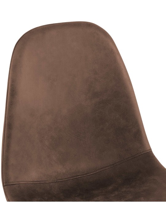 Sada 4 jedálenských stoličiek Napier z umelej kože, hnedá