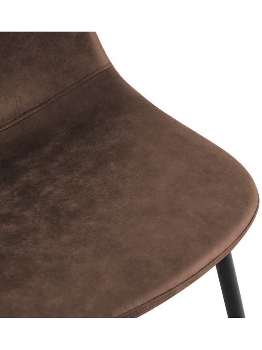 Sada 4 jedálenských stoličiek Napier z umelej kože, hnedá