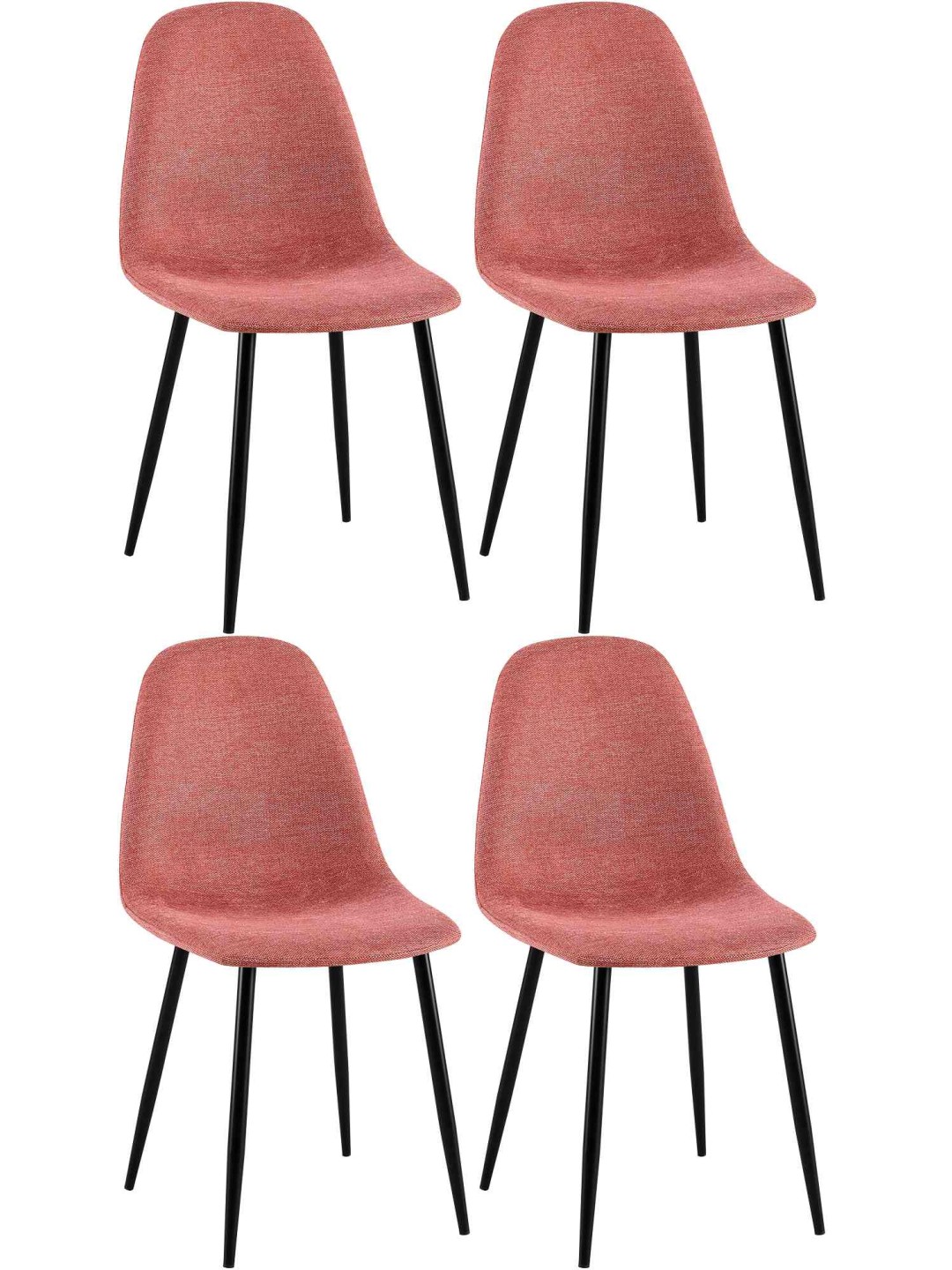 Súprava 4 jedálenských stoličiek Napier látka, oranžová