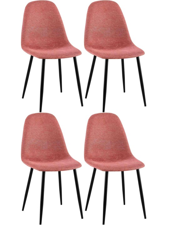 Súprava 4 jedálenských stoličiek Napier látka, oranžová