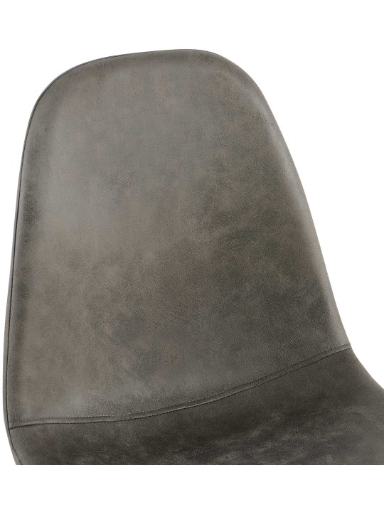 Sada 4 jedálenských stoličiek Napier z umelej kože, tmavosivá