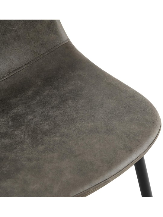 Sada 4 jedálenských stoličiek Napier z umelej kože, tmavosivá