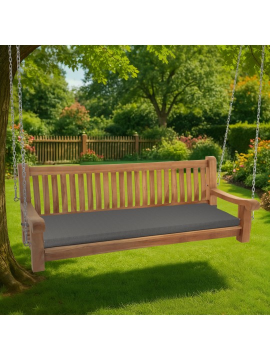 Hojdacia lavica Joyce s podsedákom 180 cm + teak, tmavosivá