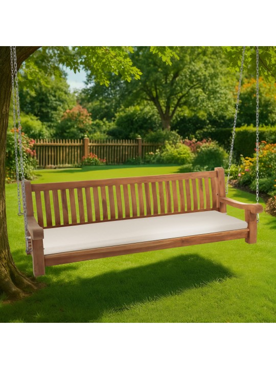 Hojdacia lavica Joyce s podsedákom 200 cm + teak, krémová