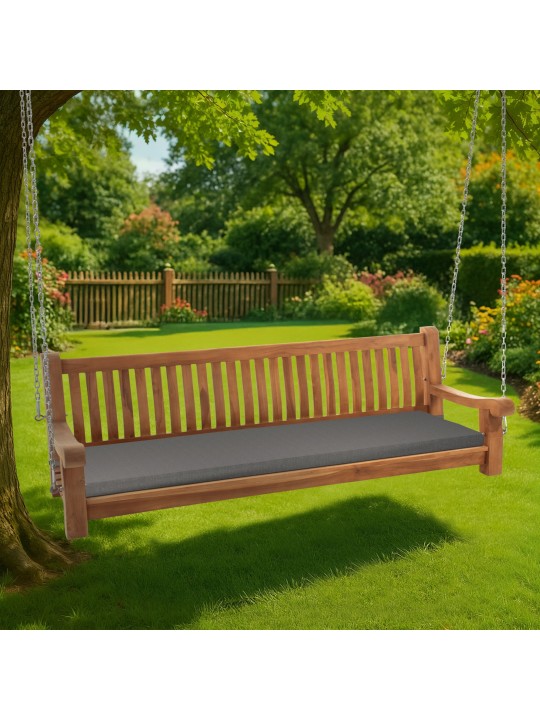 Hojdacia lavica Joyce s podsedákom 200 cm + teak, tmavosivá