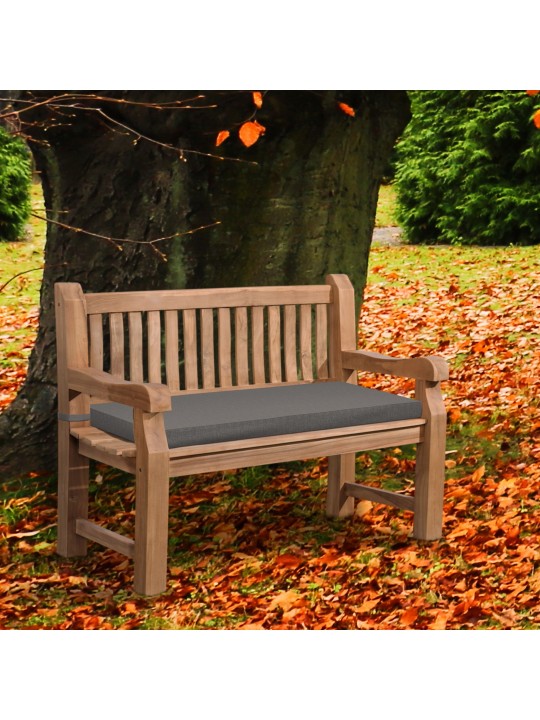 Teaková lavica Jackson s podsedákom 120 cm + teak, tmavosivá