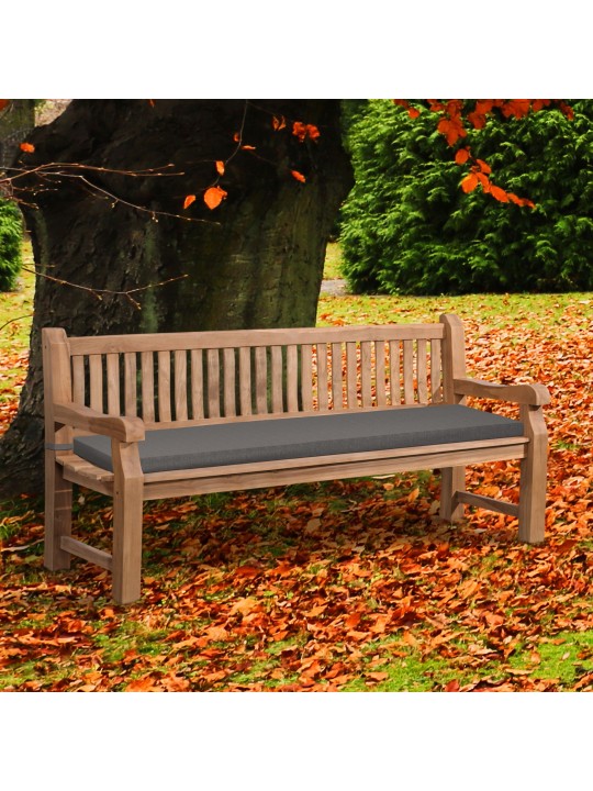 Teaková lavica Jackson s podsedákom 200 cm + teak, tmavosivá