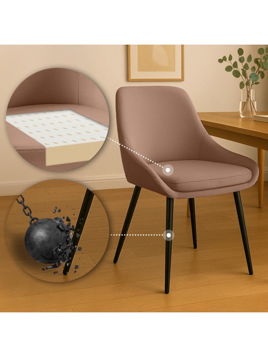 Sada 2 jedálenských stoličiek Elmira velvet, hnedá