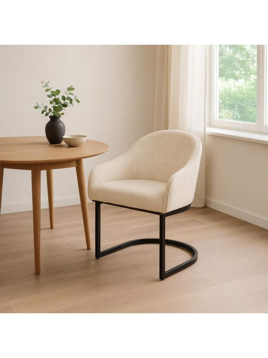 Jedálenská stolička Jarik vintage velvet, krémová