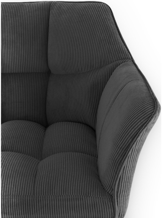 Barová stolička Damaso W Cord, tmavosivá