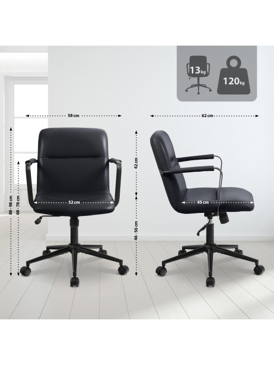 Kancelárske kreslo Hilda pravá koža, čierna