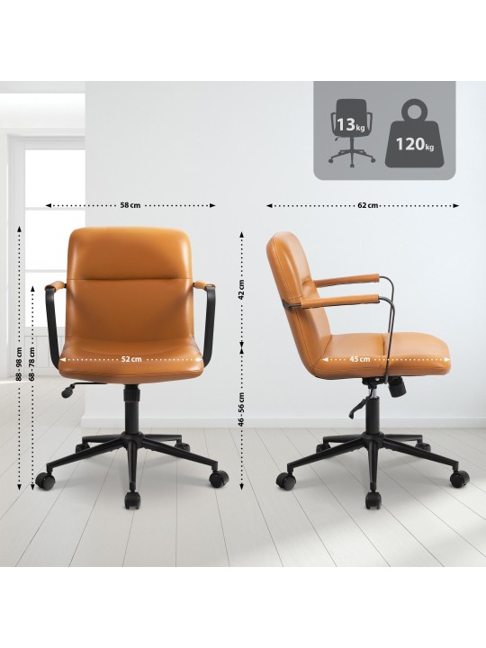 Kancelárske kreslo Hilda pravá koža, hnedá