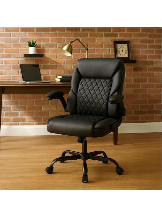 Kancelárske kreslo Medfield z umelej kože, čierna