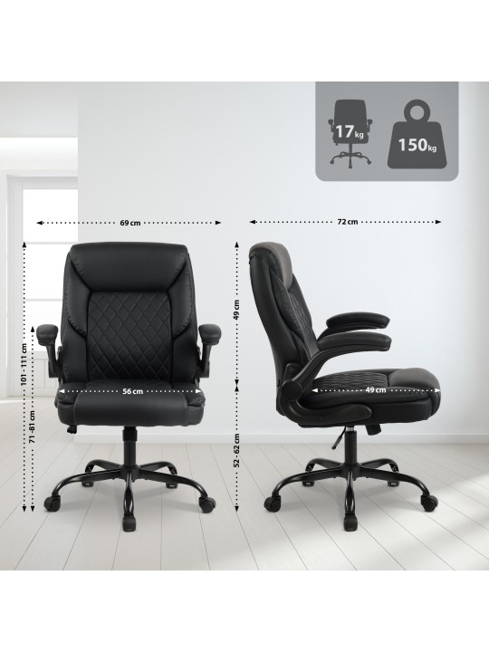 Kancelárske kreslo Medfield z umelej kože, čierna