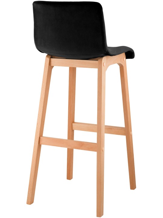 Barová stolička Hoover Velvet Natura, čierna