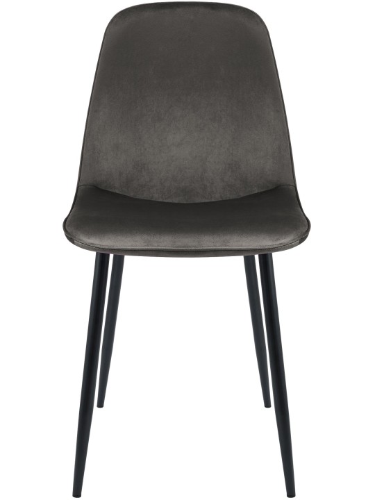 Sada 2 zamatových jedálenských stoličiek Maryam, antracitová
