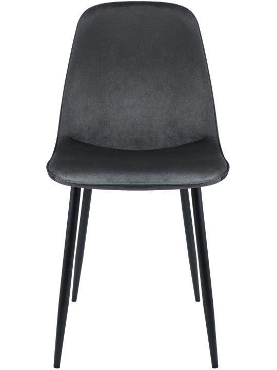 Sada 2 zamatových jedálenských stoličiek Maryam, tmavosivá