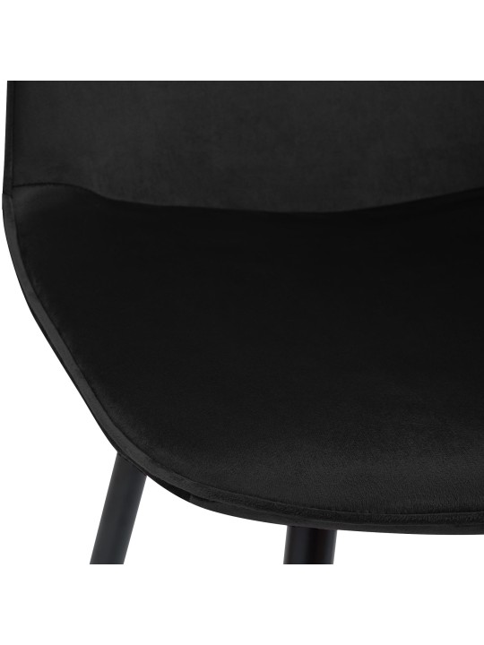 Sada 2 zamatových jedálenských stoličiek Maryam, čierna