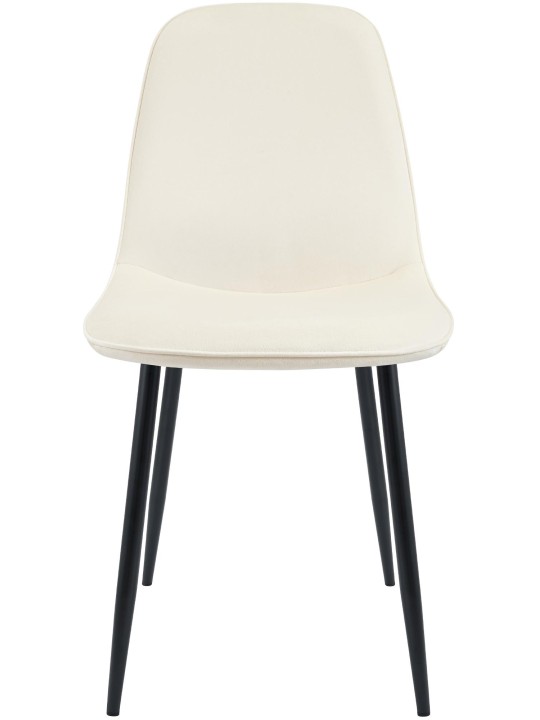 Sada 2 zamatových jedálenských stoličiek Maryam, krémová