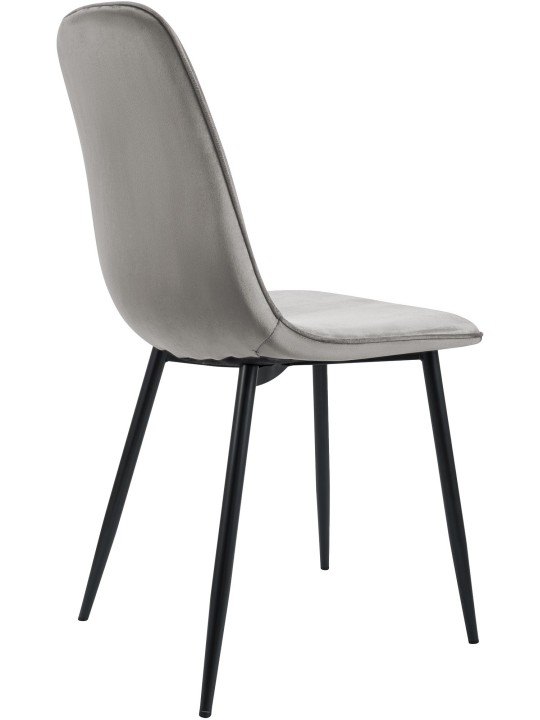 Sada 2 zamatových jedálenských stoličiek Maryam, svetlosivá