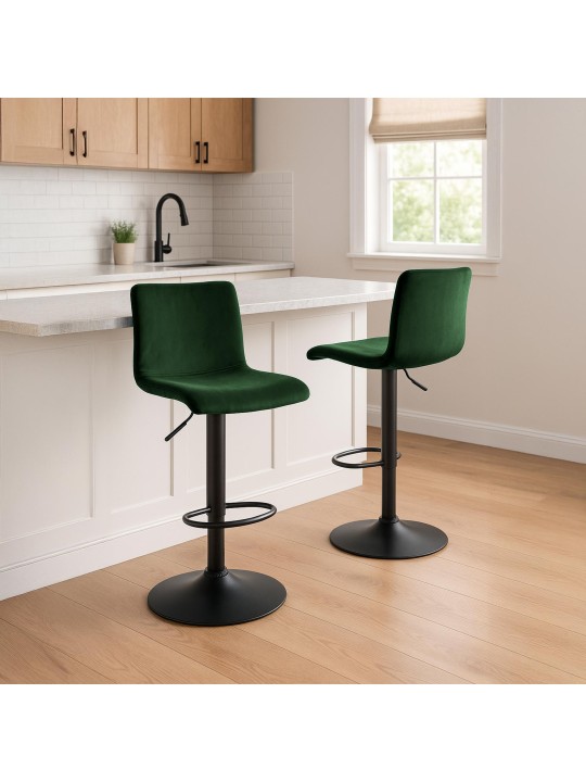 Barová stolička Hoover velvet B, zelená