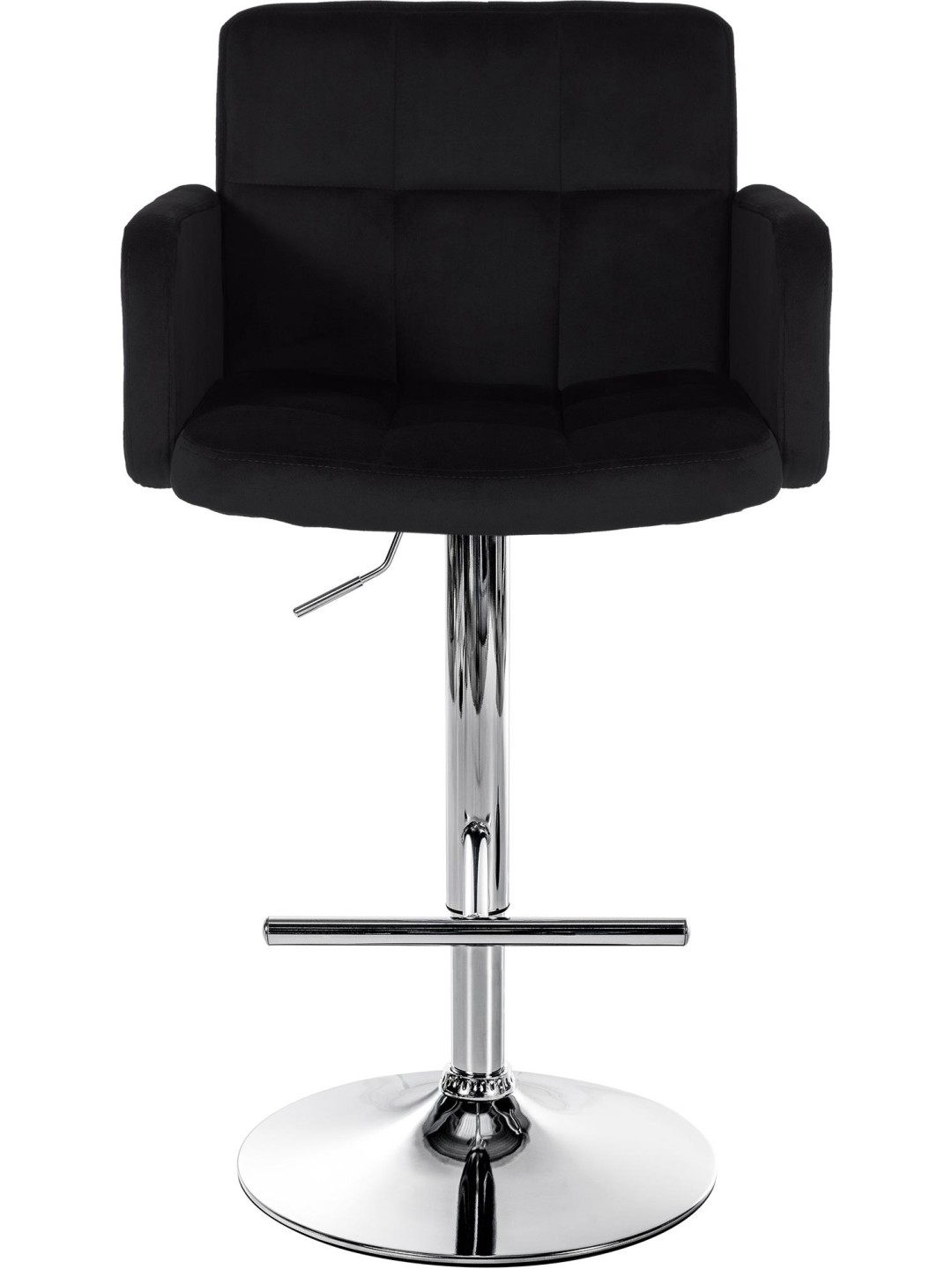 Sada 2 barových stoličiek Los Angeles zamatová chrómová, čierna