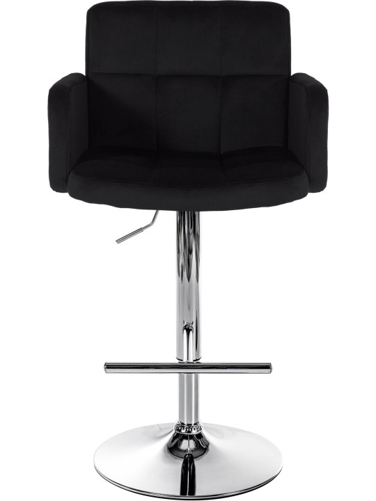 Sada 2 barových stoličiek Los Angeles zamatová chrómová, čierna