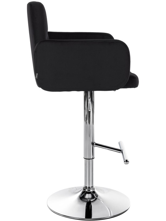 Sada 2 barových stoličiek Los Angeles zamatová chrómová, čierna