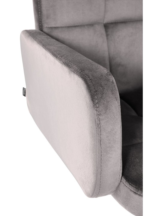 Sada 2 barových stoličiek Los Angeles zamatová chrómová, sivá