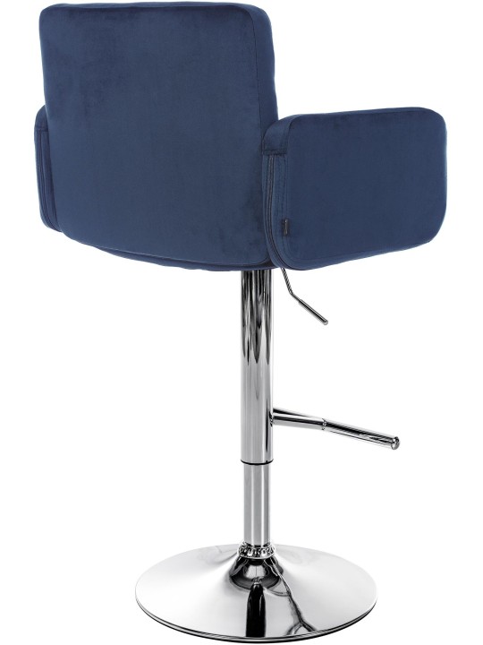 Sada 2 barových stoličiek Los Angeles zamatová chrómová, modrá