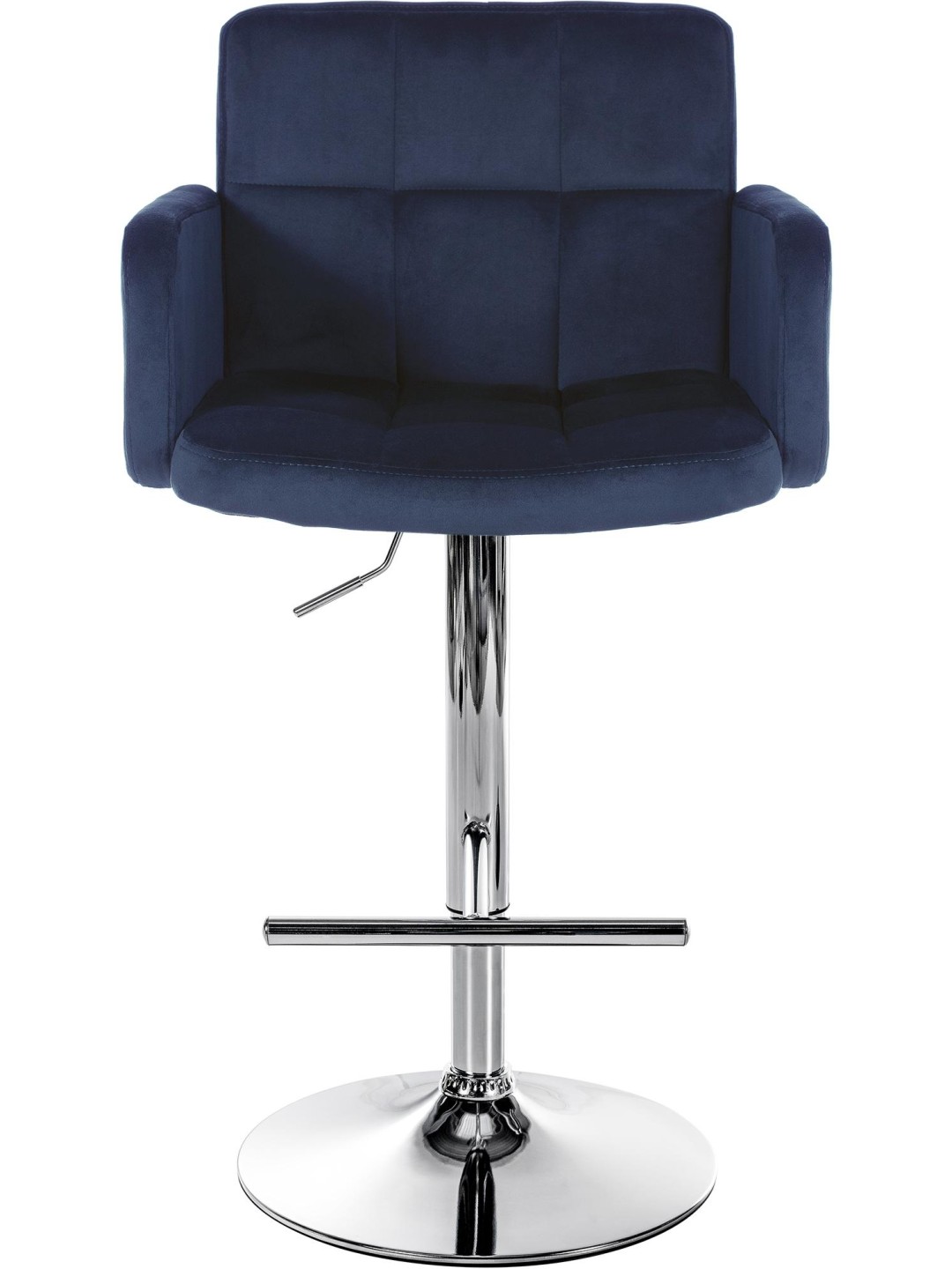Sada 2 barových stoličiek Los Angeles zamatová chrómová, modrá