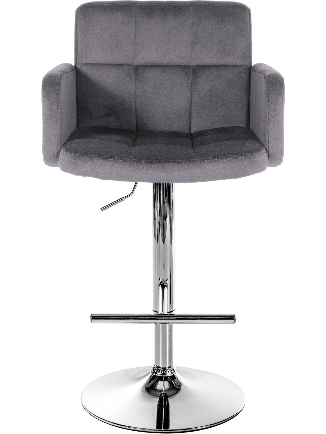 Sada 2 barových stoličiek Los Angeles zamatová chrómová, tmavosivá