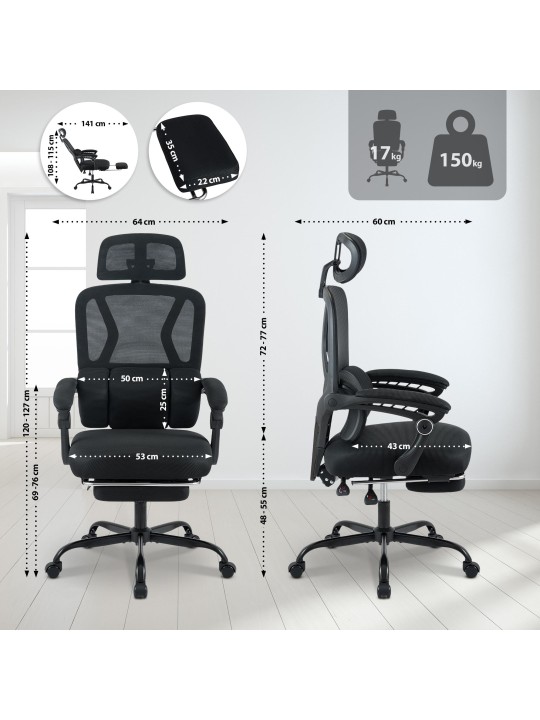 Kancelárska stolička Liberton, čierna