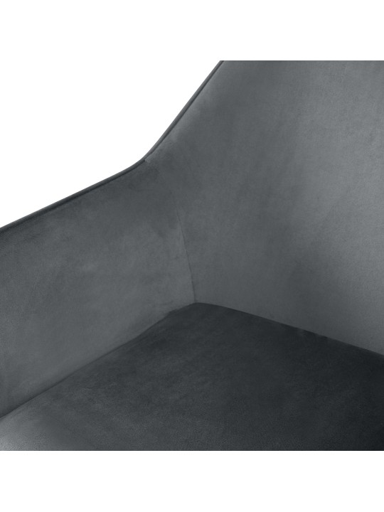 Sada 2 jedálenských stoličiek Vessa velvet, tmavosivá