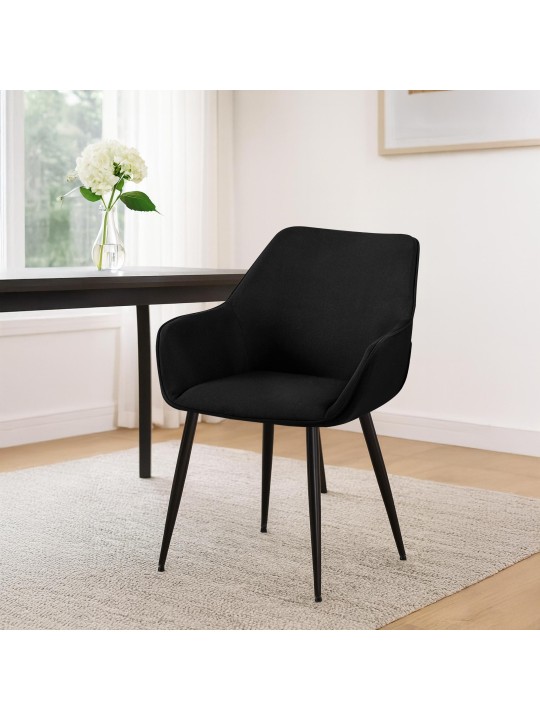 Jedálenská stolička Luena látka, čierna