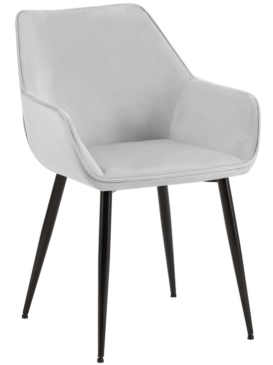 Stolička do jedálne Luena velvet, svetlosivá